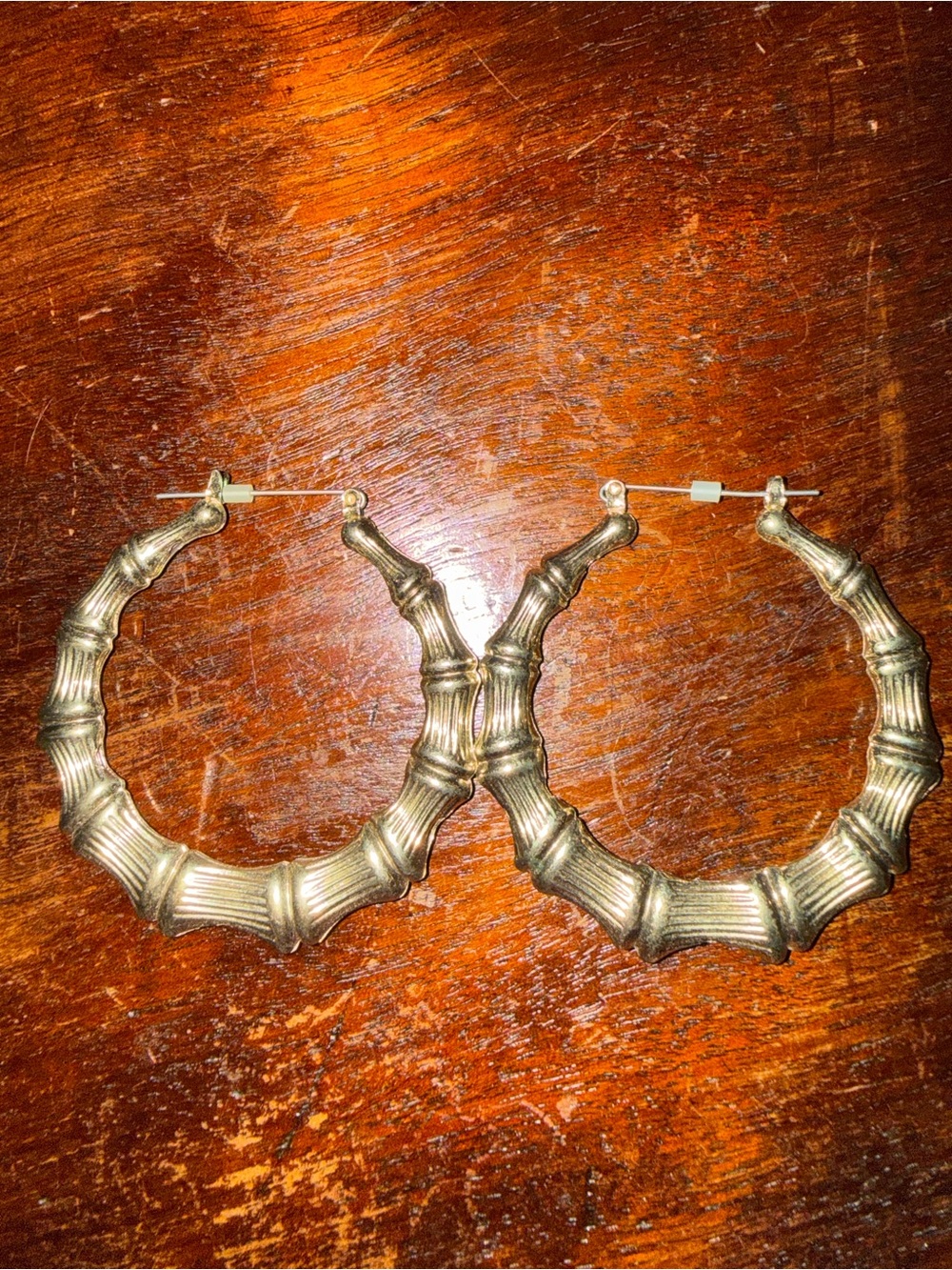 Fashion Nova Gold Bamboo Hoop Earrings